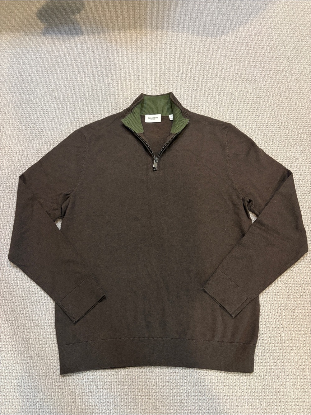 BONOBOS Men’s Half Zip Cotton Cashmere Sweater. MED. NWOT.